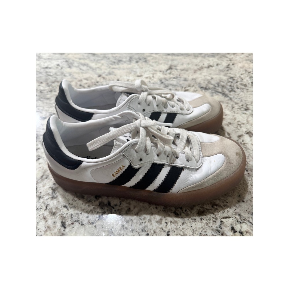 Adidas Samba Rose White Black Gum Platform Sneakers Womens 7.5 JI1349 - Picture 6 of 6